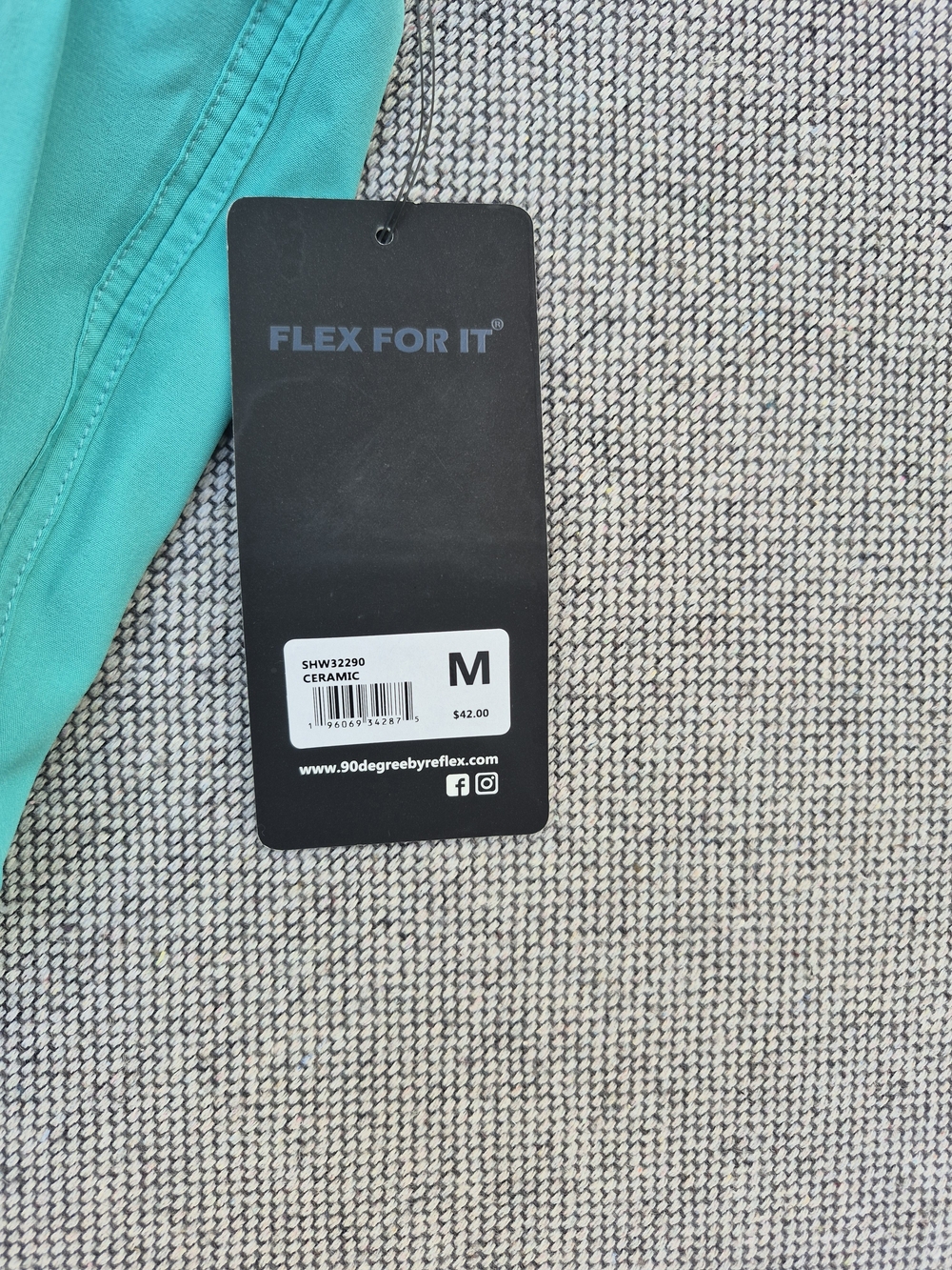 NWT 90 Degree By Reflex Women’s Athletic Running Shorts Teal Size M Lined Workou - Picture 7 of 8